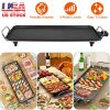 1400W Electric Barbecue Grill Hot Plate Cooking BBQ Griddle Non-Stick Table Top Grill Griddle for Indoor Outdoor Camping Picnic