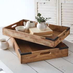 Set of Two Coffee Table Trays