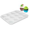 2 Pack 12 Cups Silicone Muffin Pans Nonstick Cupcake Tins Trays Regular Size Cupcake Molds Heat Resistant Oven Microwave Fridge Freezer Dishwasher Saf