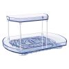 2 Tier Turntable Organizer Rectangular Refrigerator Spinner Storage Rack with 360Â° Rotatable Slide Rail for Kitchen Cabinet Countertop