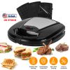 3 in 1 Electric Sandwich Maker Waffle Panini Press Grill with Removable Non-Stick Plates Double-Sided Heating Cool Touch Handle For Breakfast Steak To