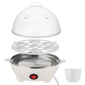 Electric Egg Cooker 7-Capacity BPA-Free Hard-Boiled Egg Maker w/ Auto-Off Measuring Cup for Hard Boiled Steamed Vegetables Seafood Dumplings