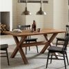 Farmhouse Walnut Solid Wood Dining Trestle Table