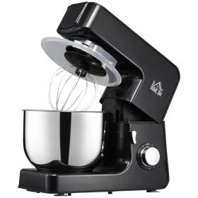 Black Stainless Steel 6 Quart Bowl Tilt 600W Electric Kitchen Food Dough Mixer