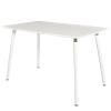 Modern Mid-Century Style Dining Table in White with Wood Legs