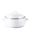 4-Quart White Porcelain-Coated Steel Dutch Oven w/ Lid and Stainless Steel Trim