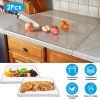 Clear Acrylic Kitchen Cutting Board with Counter Lip 17.71x15.74IN Non-Slip Transparent Countertop Cutting Board Kitchen Countertop Protector For Dini