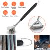 BBQ Grill Cleaning Brush Stainless Steel Barbecue Cleaner Scraper 16.5in Handle Stiff Wire Bristles For Grill Cooking Grates