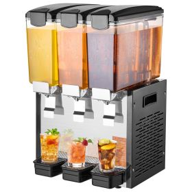 Commercial Beverage Dispenser 10L x 3 Tanks Cold Juice Ice Drink Dispenser