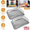 2Pcs Air Fryer Basket Tray 15.35x11.61in Stainless Steel Rustproof Non-Stick Oven Pan and Tray For Bake Grill Crispy Food Dishwasher Safe