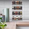 4Pcs Wall Mount Spice Racks Seasoning Herb Jar Holder Organizer Kitchen Pantry Door Storage Shelf