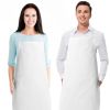 2 Pack White Aprons for Adults Commercial Chef Apron Kitchen Aprons for Men and Women without Pockets Sublimation Aprons Plain Bib Artist Aprons Set