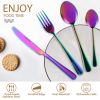 4-Piece Flatware Set Stainless Steel Silverware Cutlery Kitchen Utensil Set w/ Fork Knife Tea Spoon for Home Kitchen Hotel Restaurant