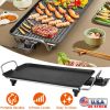 1400W Electric Barbecue Grill Hot Plate Cooking BBQ Griddle Non-Stick Table Top Grill Griddle for Indoor Outdoor Camping Picnic