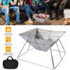 Foldable BBQ Grill Charcoal Barbecue Stove Portable Stainless Steel Campfire Stove Pit Wood Burner with Storage Bag for Camping Picnic Outdoor Party