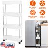 4 Tier Slim Storage Cart with Wheels Trolley Cart Narrow Rolling Cart Slide out Shelf Storage Rack Holder Organizer for Kitchen Bathroom Laundry