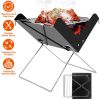 Foldable BBQ Grill Charcoal Barbecue Portable X Grill Tabletop Outdoor Smoker BBQ for Camping Picnic Outdoor Party