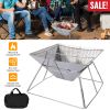 Foldable BBQ Grill Charcoal Barbecue Stove Portable Stainless Steel Campfire Stove Pit Wood Burner with Storage Bag for Camping Picnic Outdoor Party