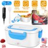 Electric Heating Lunch Box Food Heater Container Travel Thermal Bento Box Portable Food Warmer w/ 2 Removable Compartments 1 Free SpoonÂ 1L