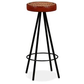 vidaXL Bar Stools 2 pcs Real Leather