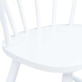 vidaXL Dining Chairs 4 pcs White Solid Rubber Wood