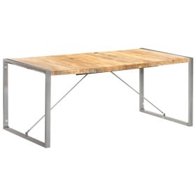 vidaXL Dining Table 70.9"x35.4"x29.5" Solid Rough Mango Wood