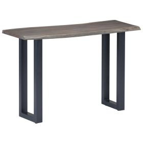 vidaXL Console Table Grey 115x35x76 cm Solid Aacia Wood and Iron