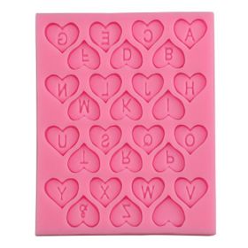 Heart Shape Letters Cake Baking Cookie Chocolate Sugar Paste Food Silicone Mold Bakeware