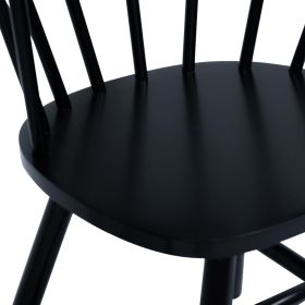 vidaXL Dining Chairs 4 pcs Black Solid Rubber Wood