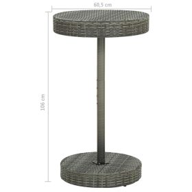 vidaXL 3 Piece Garden Bar Set Poly Rattan Grey