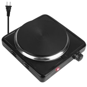 1500W Electric Single Burner Portable Heating Hot Plate Stove Countertop RV Hotplate with Non Slip Rubber Feet 5 Temperature Adjustments (Options: 1500W_Black)