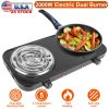 2000W Electric Double Burner Portable Coil Heating Hot Plate Stove Countertop RV Hotplate with Non Slip Rubber Feet 5 Temperature Adjustments