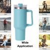 40oz large capacity tumbler, With Handle And Straw Lid, Insulated Reusable Stainless Steel Water Bottles Travel Mug Coffee Cup car cup water cup For M